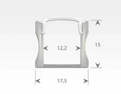 Aluminium Profil 1 m / für LED Lichtbänder max. 12.2x15 — Bild 5