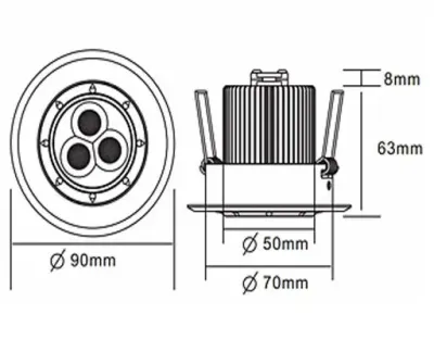 7W LED Fokus Einbauspot weiß rund Neutral Weiß / 4000K 450lm 230VAC 12-38Grad — Bild 6