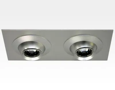 6W LED Fokus Doppel Einbauspot silber rechteckig Neutral Weiß / 4000K 400lm 230VAC 10-60Grad -Ausstellungsstück mit kleinen Schönheitsfehler