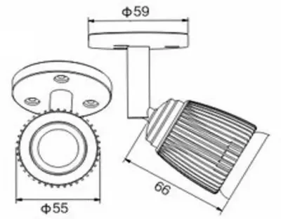 4W LED Fokus Mini Spot mit Halterung weiß rund Warm Weiß / 3000K 220lm 230VAC 21-71Grad -Ausstellungsstück mit kleinen Schönheitsfehler — Bild 6
