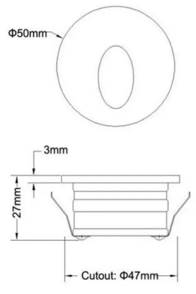 1W LED Minatur Design Einbau Leuchte Warm Weiß 45Grad / 85lm 12VDC — Bild 6