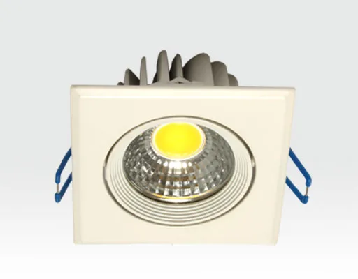 5W LED Einbau Spotleuchte weiß quadratisch Neutral Weiß / 4000-4500K 300lm 230VAC IP44 65Grad -Ausstellungsstück mit kleinen Schönheitsfehler