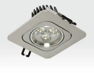3W LED Einbau Spotleuchte silber quadratisch Warm Weiß / 2700-3200K 195lm 230VAC IP40 120Grad — Bild 2