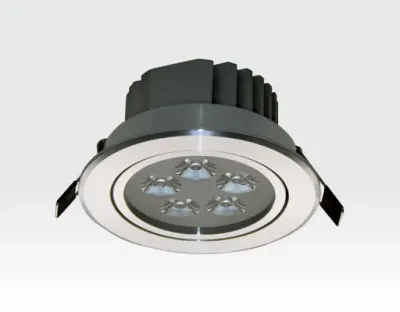 5W LED Einbau Spotleuchte silber rund Warm Weiß / 2700-3200K 325lm 230VAC IP40 120Grad — Bild 1