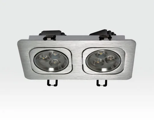 6W LED Einbau Spotleuchte silber rechteckig Warm Weiß / 2700-3200K 360lm 230VAC IP40 120Grad