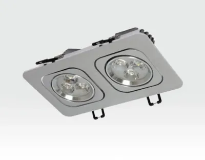 6W LED Einbau Spotleuchte silber rechteckig Warm Weiß / 2700-3200K 360lm 230VAC IP40 120Grad — Bild 2