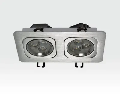 6W LED Einbau Spotleuchte silber rechteckig Warm Weiß / 2700-3200K 360lm 230VAC IP40 120Grad