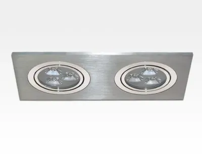 6W LED Einbau Spotleuchte Alu gebürstet rechteckig Warm Weiss / 2700-3200K 1170lm 230VAC IP40 35Grad -Ausstellungsstück mit kleinen Schönheitsfehler