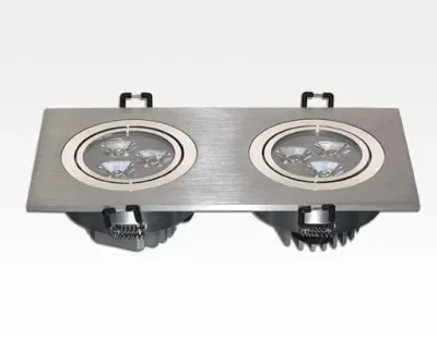 6W LED Einbau Spotleuchte Alu gebürstet rechteckig Warm Weiss / 2700-3200K 1170lm 230VAC IP40 35Grad -Ausstellungsstück mit kleinen Schönheitsfehler — Bild 3