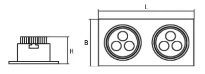 6W LED Einbau Spotleuchte Alu gebürstet rechteckig Warm Weiss / 2700-3200K 1170lm 230VAC IP40 35Grad -Ausstellungsstück mit kleinen Schönheitsfehler — Bild 10
