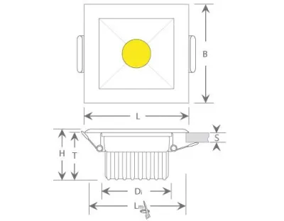 9W LED Einbau Spotleuchte silber rechteckig Warm Weiß / 2700-3200K 585lm IP40 230VAC 120Grad — Bild 6