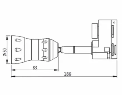 8W LED Fokus Mini 3-Phasen Schienen Leuchte 10-33Grad silber / NeutralWeiß 4000K 450lm 230VAC / NeutralWeiß 4000K 450lm 230VAC — Bild 4