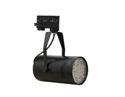 12W LED Leuchte schwarz dimmbar 3 Phasen Schienen 24Grad 1027lm / Neutral Weiss 4000-4500K D100mm 230VAC — Bild 4