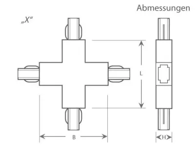 X-Adapter für Ein-Phasen Schienen Silber — Bild 3