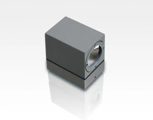 7W IP54 LED Wandleuchte Tageslicht Weiß Grau / 750lm Leuchtenkopf schwenkbar