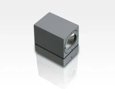 7W IP54 LED Wandleuchte Tageslicht Weiß Grau / 750lm Leuchtenkopf schwenkbar