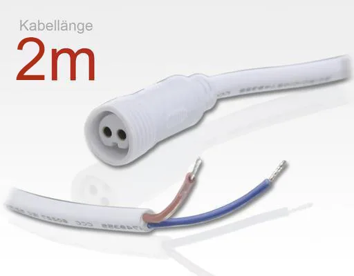 Anschlusskabel 2Polig 2m weiss für LTWWAP* Serie / 1x Stecker Weiblich, 1x offenes Ende