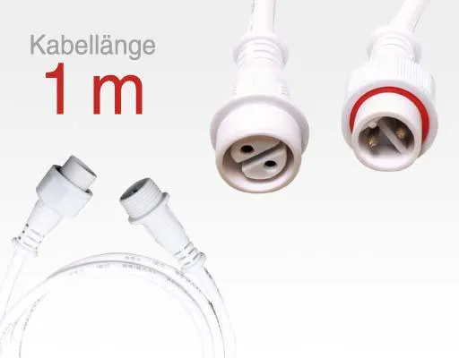 Verbindungskabel 1,5m weiss 2-polig für LTWWAP*RGB Serie / 1x male, 1x female IP67