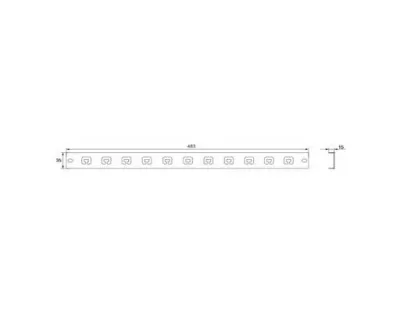 Kabel Managment Panel horizontal flach 1U / RAOK-1T — Bild 2