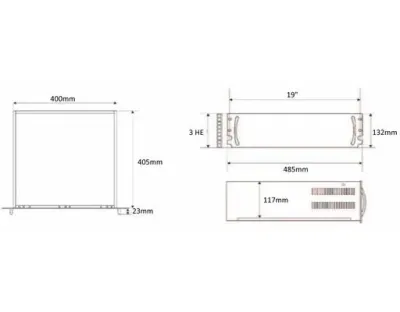 Einbaugehäuse 3U sabotagegeschützt für Alarmsysteme und Zubehör / 3U/400mm ARAD3 — Bild 6
