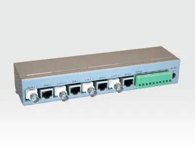 Videoempfänger 4 Port CAT5 12VDC/RS485 / Überspannungsschutz Noise Filter