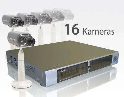 -50% Mega Sale - Videoüberwachung Paket 16fach Recorder mit 16 Zoomkameras