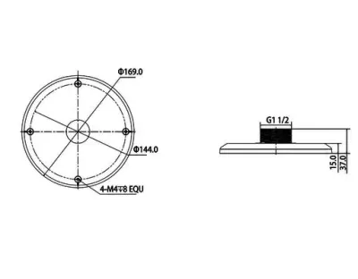 Dahua PFA102 Adapterplatte Speed-Domes / Verkauf nur in Verbindung mit Kamera — Bild 2