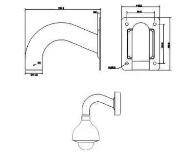 Dahua PFB300S Abhänge Halterung für PTZ Domes 228x115x160 — Bild 2